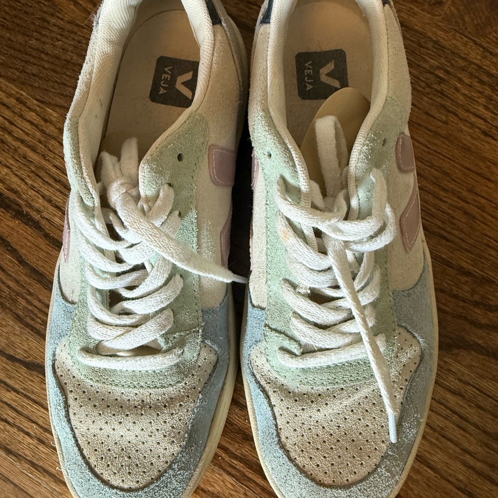 Veja White and Blue Sneakers Retro Style